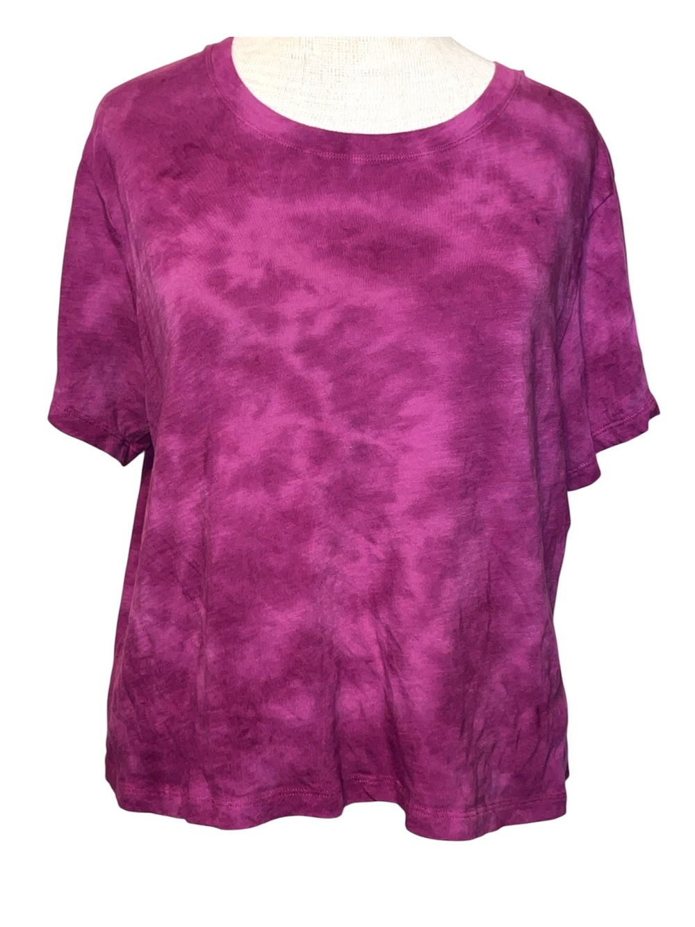 Athleta Purple Tie-Dye Short Sleeve Tee size large